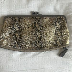 EUC HOBO metallic snakeskin wallet